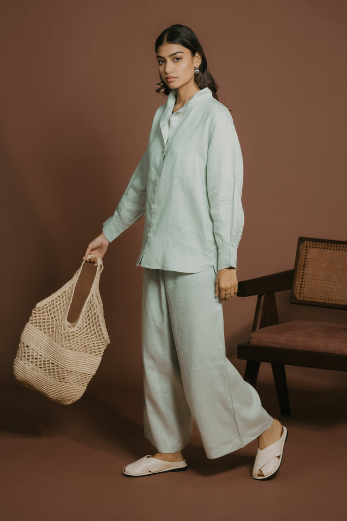 PISTACHIO GREEN LINEN CORD SET
