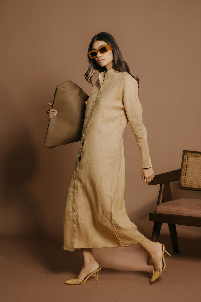 ECRU PURE LINEN DRESS