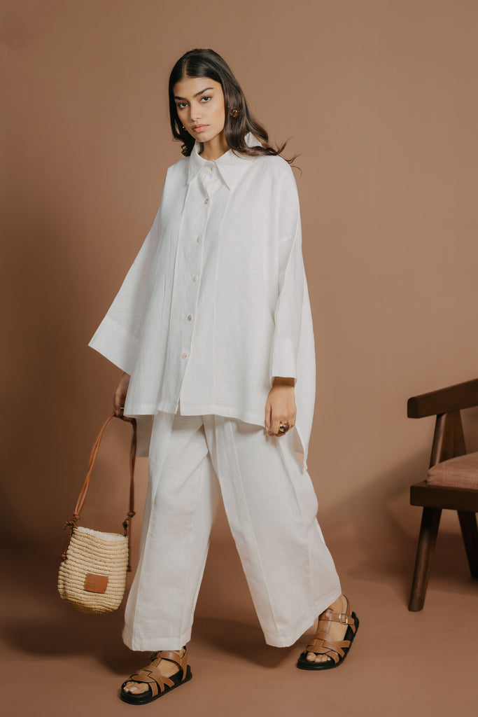 SAKURA WHITE PURE LINEN SET